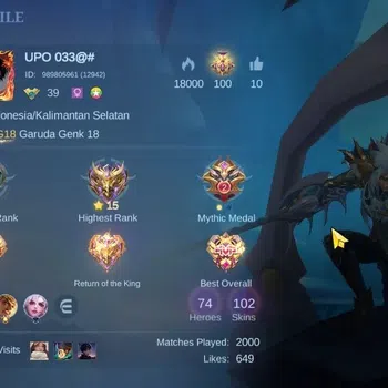 Mobile Legends: Bang Bang Accounts Others Hero 74|Skin 102|Nata CC,Tigreal LBorn,Freya SABER,Kimmy DTamer,Grock VENOM,Esme