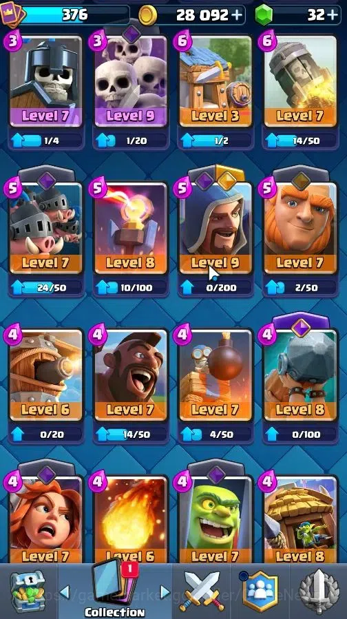 Clash Royale Accounts Lvl 376|KTL 9|Trophy 3334|Card 51/121|Limited Skin image 14