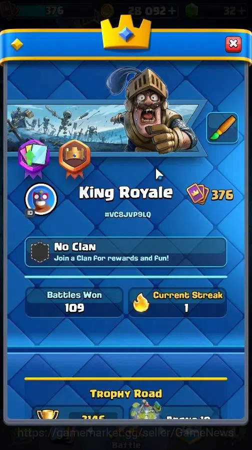 Clash Royale Accounts Lvl 376|KTL 9|Trophy 3334|Card 51/121|Limited Skin image 2