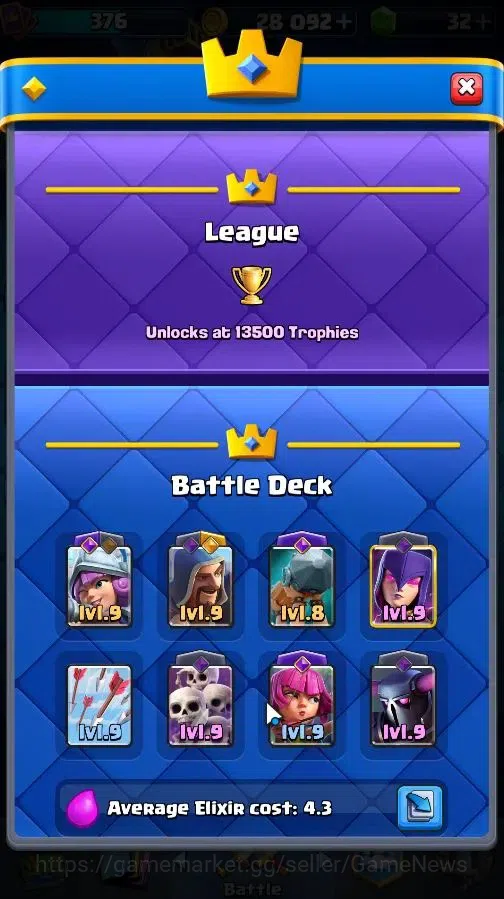 Clash Royale Accounts Lvl 376|KTL 9|Trophy 3334|Card 51/121|Limited Skin image 5