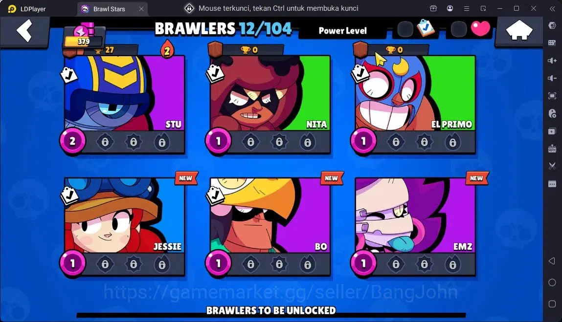 Brawl Stars Accounts Global |Trophy 379| 12 Brawler|1 Max hypercharge(Rico)|1150 Bling|56 Gems|2 Rare,1 Epic Skins 6