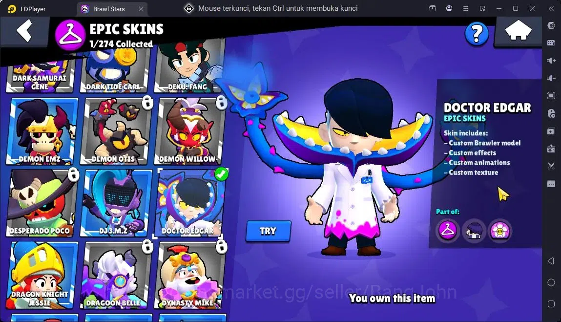Brawl Stars Accounts Global |Trophy 379| 12 Brawler|1 Max hypercharge(Rico)|1150 Bling|56 Gems|2 Rare,1 Epic Skins 9