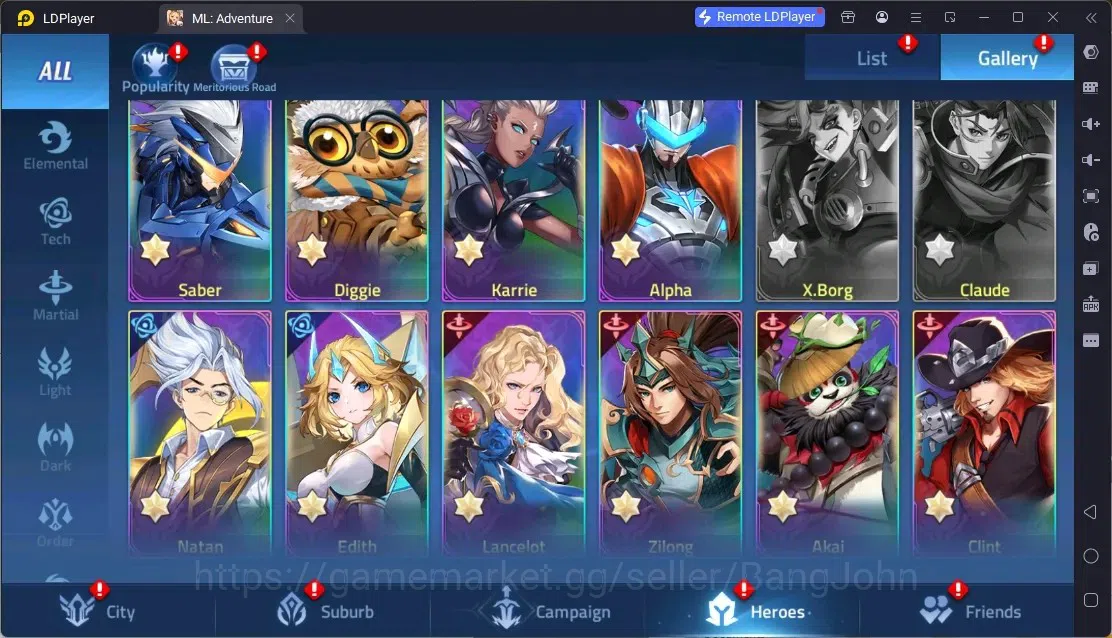 Mobile Legends: Adventure Accounts Global |LV 119|6,3M Power|VIP 7|Camp 35-21|Hero 147|4Awaken|2UR|1 Epic|8 Rare| Detail 13