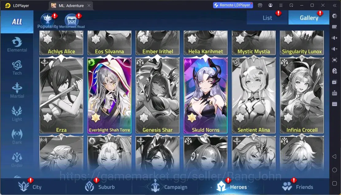 Mobile Legends: Adventure Accounts Global |LV 119|6,3M Power|VIP 7|Camp 35-21|Hero 147|4Awaken|2UR|1 Epic|8 Rare| Detail 6