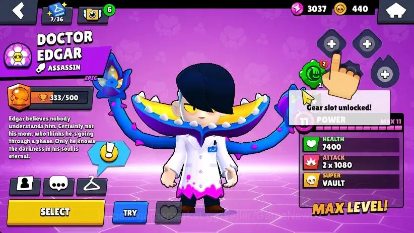Brawl Stars Accounts 1006 Trophy|17 Brawlers 3 Max Lvl [Edgar,Frank,Shelly]|2 Epic Skins [Ascended 8 Bit]|3K Bling 3K PP|CN 10