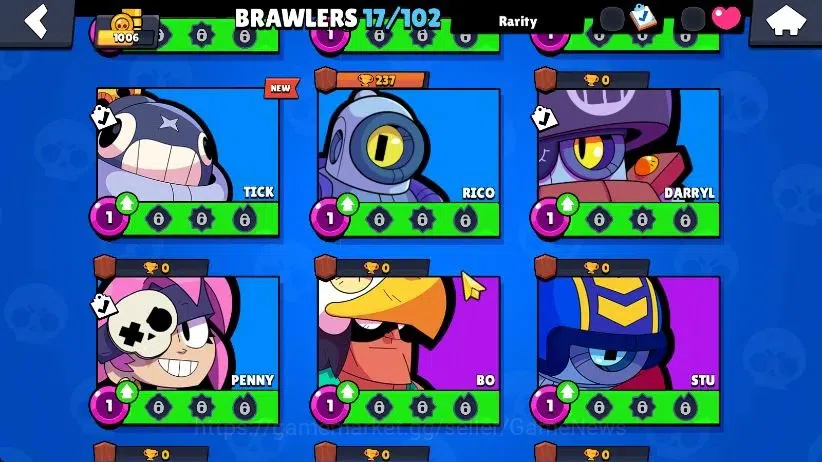 Brawl Stars Accounts 1006 Trophy|17 Brawlers 3 Max Lvl [Edgar,Frank,Shelly]|2 Epic Skins [Ascended 8 Bit]|3K Bling 3K PP|CN 5