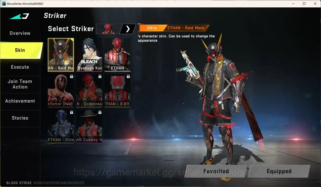 Blood Strike Accounts ASIA | Ultra Striker: ETHAN Raid Mask | BLEACH Bya image 2