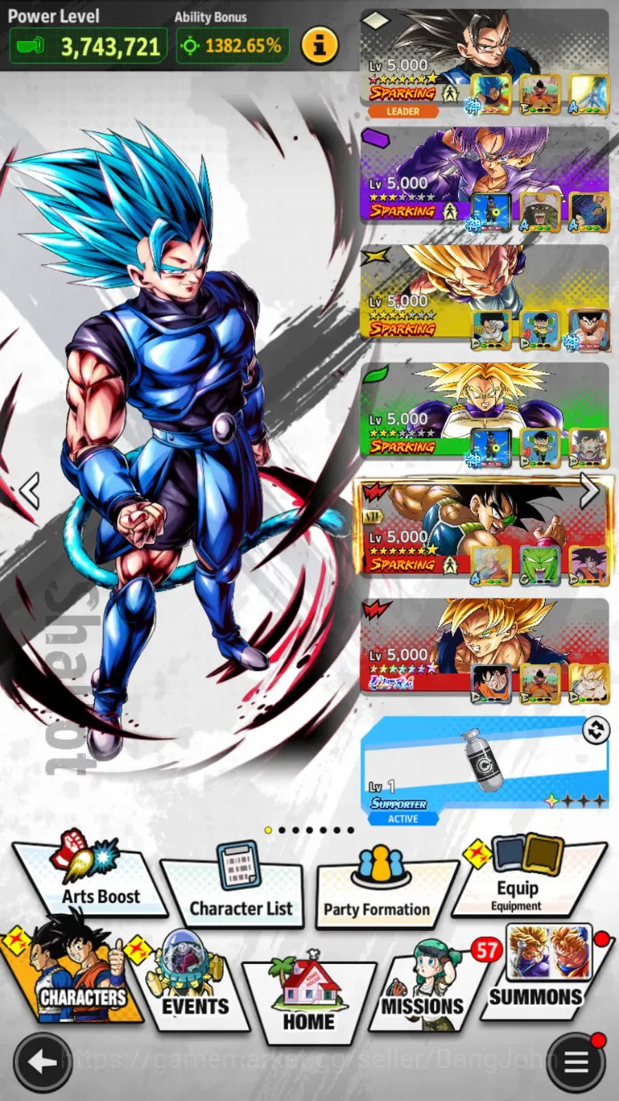Dragon Ball Legends Accounts High-End Android |PVP Lvl 162|520M Total Power|754 CC|4 LR|4 UL|LR Trunks&Gohan,Broly Fury 18