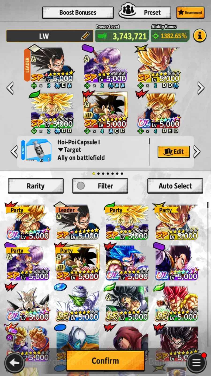 Dragon Ball Legends Accounts High-End Android |PVP Lvl 162|520M Total Power|754 CC|4 LR|4 UL|LR Trunks&Gohan,Broly Fury 7