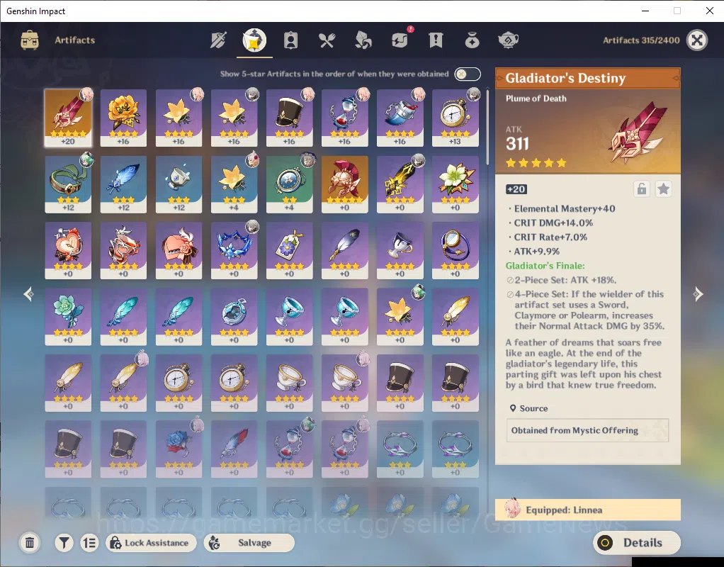 Genshin Impact Accounts ASIA|Starter|AR 35|1 Limited+2(*5Wep)|Linnea+Sign  image 5