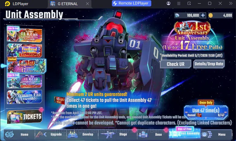SD Gundam G Generation ETERNAL Accounts Global Rank 1 | FreshStory | 106+K Diamond, Selector Banner On, 8Gundam SSR+ 1Supp 9