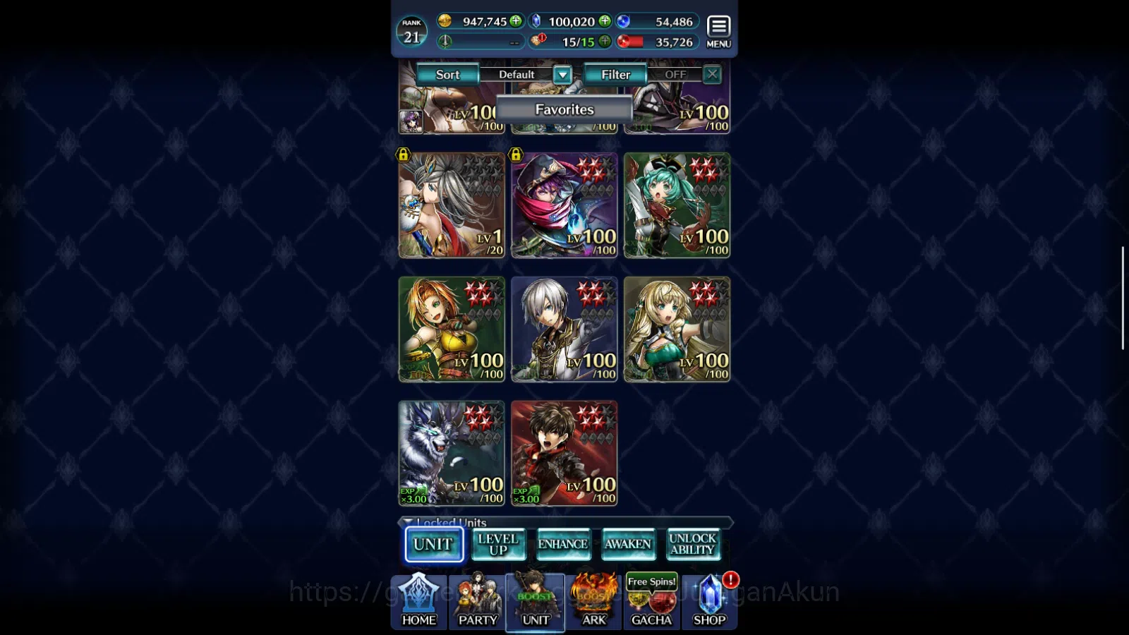 Last Cloudia Accounts Mid‑Game GLOBAL Rank21|100k Crystal|G Lilaha,Aog Labyreth,PoG Mia,P Lilah,EA Phal+Other|1 UR+2 SSR 2