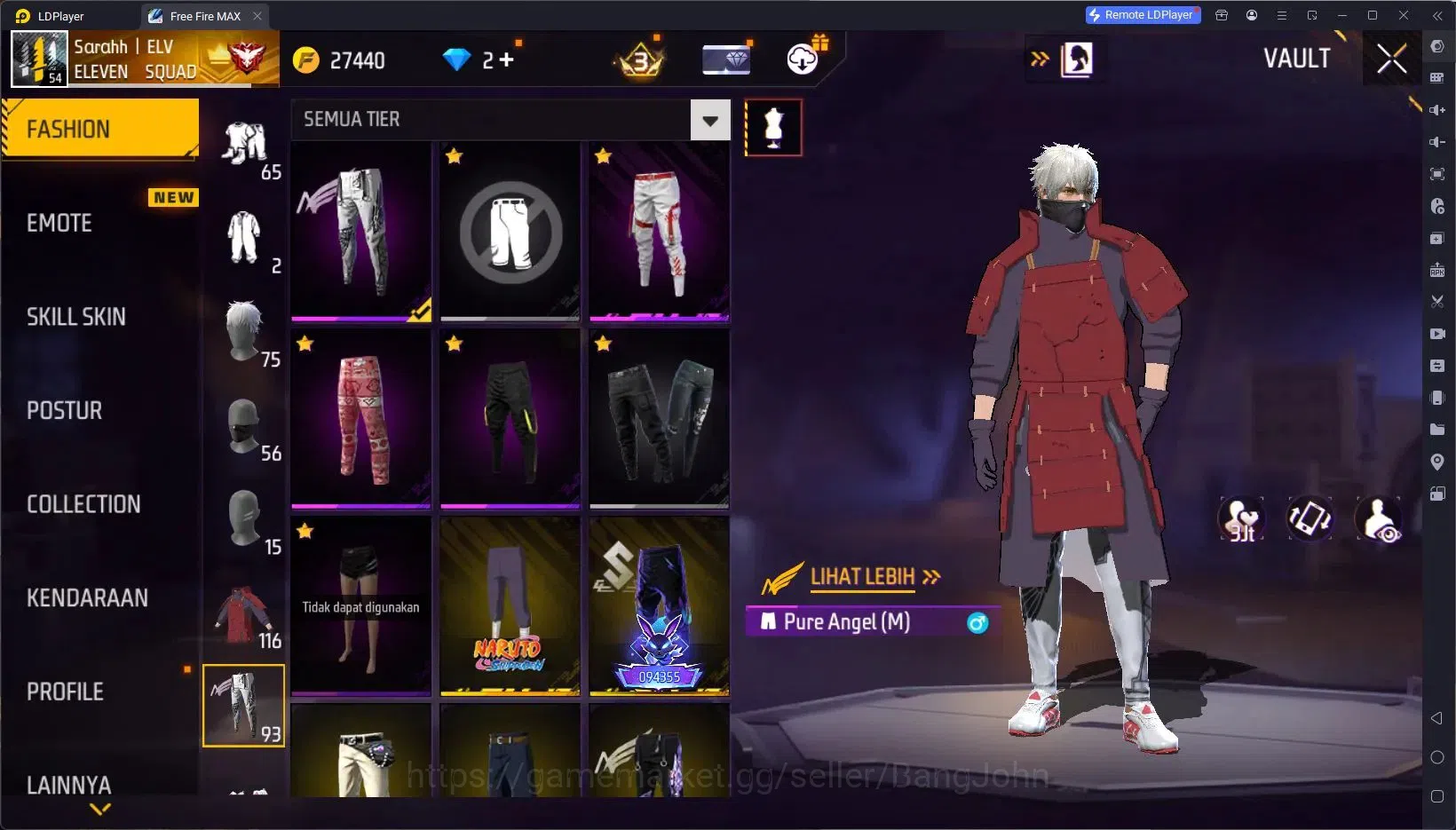 Free Fire Accounts Indonesia | 4 Evo(XM8 Lv4,M60 Lv4,P90 Lv4,SCAR Lv4 image 15