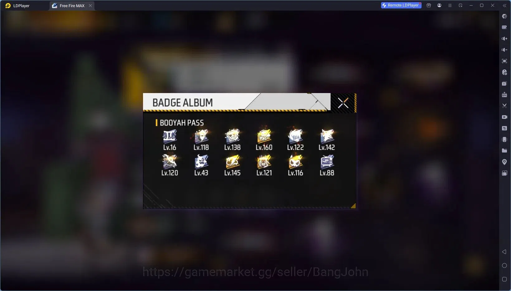 Free Fire Accounts Indonesia | 4 Evo(XM8 Lv4,M60 Lv4,P90 Lv4,SCAR Lv4 image 3