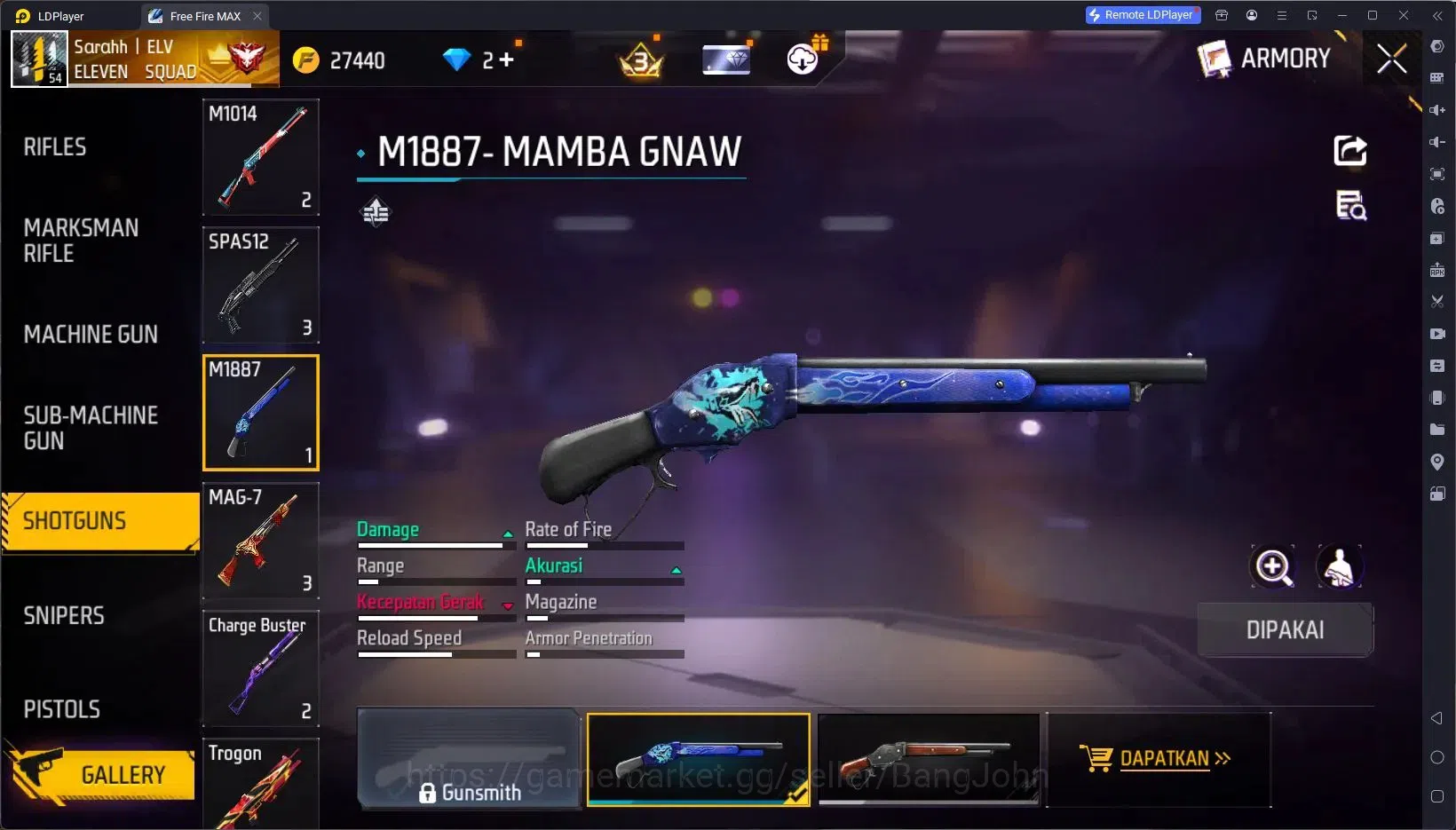 Free Fire Accounts Indonesia | 4 Evo(XM8 Lv4,M60 Lv4,P90 Lv4,SCAR Lv4 image 4