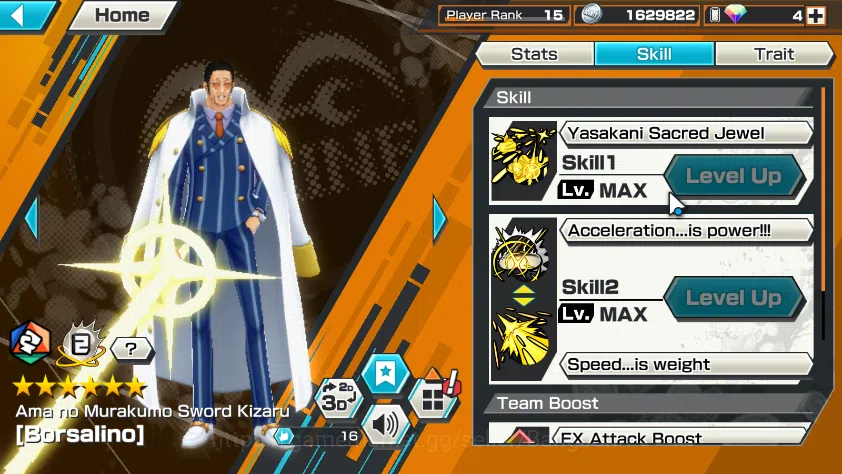 One Piece Bounty Rush Accounts Others GLOBAL| EX 7| PR 15|Borsalino(Skin Colour),T5E Saturn,T4E Teach,BP Kuzan,Legend 5