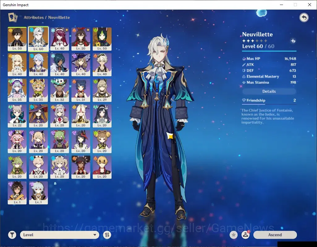 Genshin Impact Accounts ASIA|AR 34|3 Limited + 3 (*5Standard)|Neuvillette, image 3
