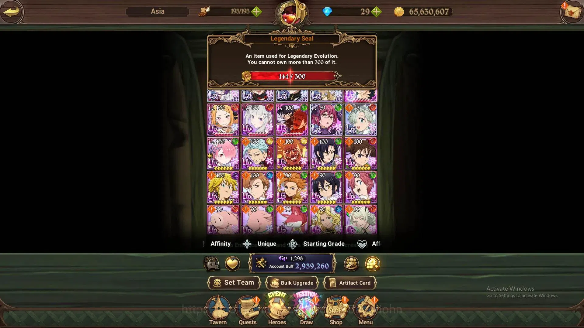 The Seven Deadly Sins: Grand Cross Accounts Asia|2.9M CC|144 LS|LR Mesis 1/6|UR Menor 2/6,GOT image 10