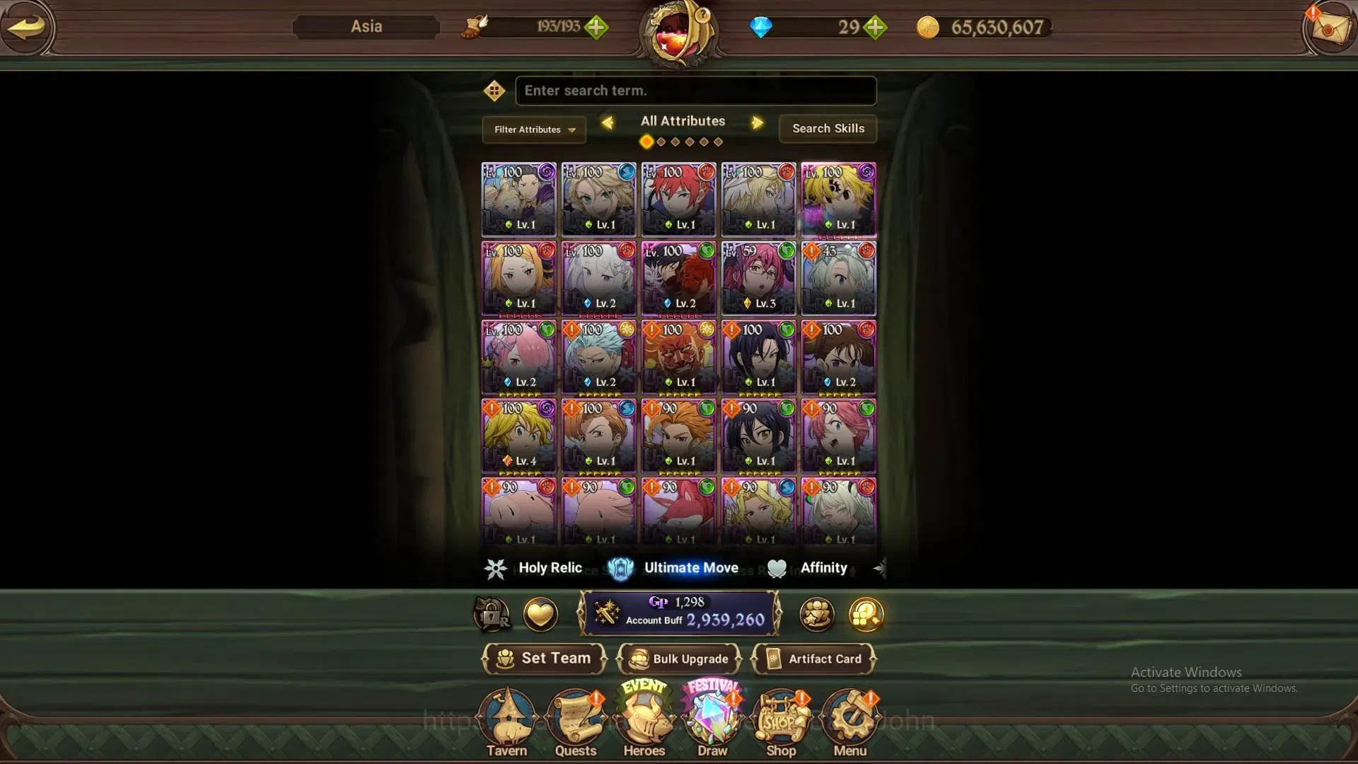 The Seven Deadly Sins: Grand Cross Accounts Asia|2.9M CC|144 LS|LR Mesis 1/6|UR Menor 2/6,GOT image 5