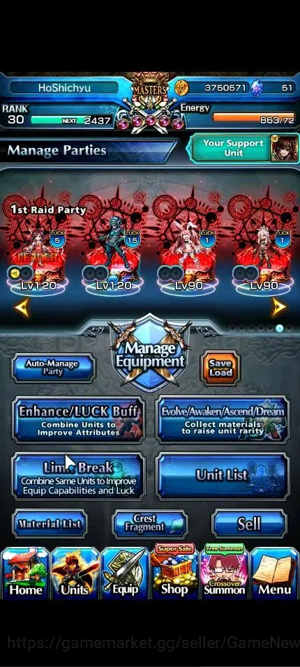 Grand Summoners Accounts Global|Rank 30|13 Ascend+2 TW|(Houka,S Emiya,S Chl image 2