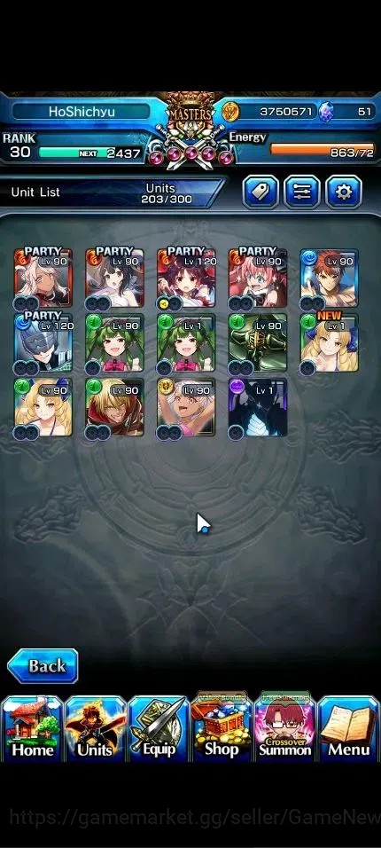 Grand Summoners Accounts Global|Rank 30|13 Ascend+2 TW|(Houka,S Emiya,S Chl image 3