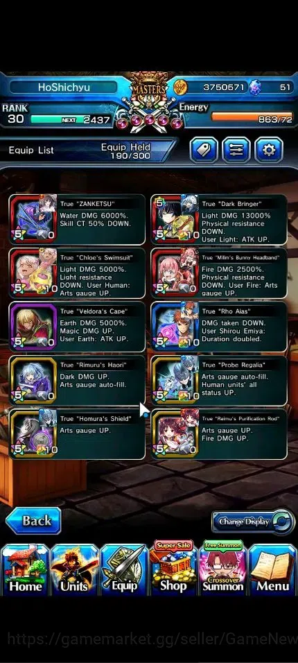 Grand Summoners Accounts Global|Rank 30|13 Ascend+2 TW|(Houka,S Emiya,S Chl image 4