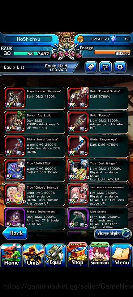 Grand Summoners Accounts Global|Rank 30|13 Ascend+2 TW|(Houka,S Emiya,S Chl image 9