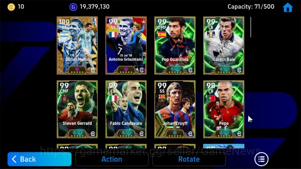 eFootball Accounts Legends & Iconic Players Android|3Big Time(Lionel Messi,Antoine Griezmann,Rivaldo)|49Epic,Pep 7