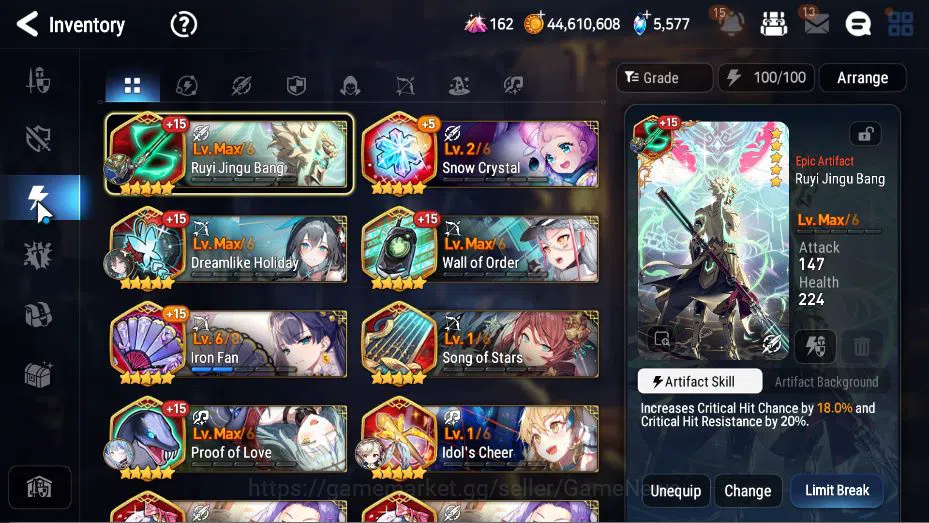 Epic Seven Accounts GLOBAL Unverif|New Era|4 ML(EIlynav,LC Bellona,SBN image 8