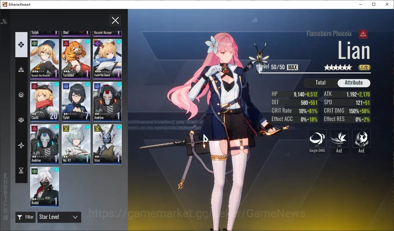 Etheria: Restart Accounts Global-S24|Lv26|14 SSR[Lian,Plume,Kloss,XuanChui,H image 6