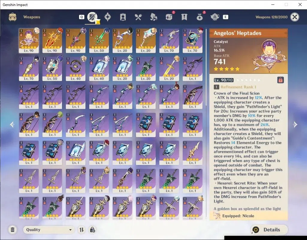 Genshin Impact Accounts Others ASIA|AR55|4 Limit+6(*5 Weapon)|(Mavuika,Nicole,Durin)+Sign,Citlali|3 3