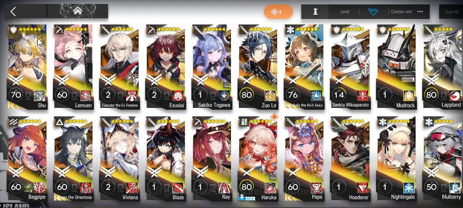Arknights Accounts Lv 72|154 OP+15 Skin|5950 Orundum| 5 Limited | Sak image 7