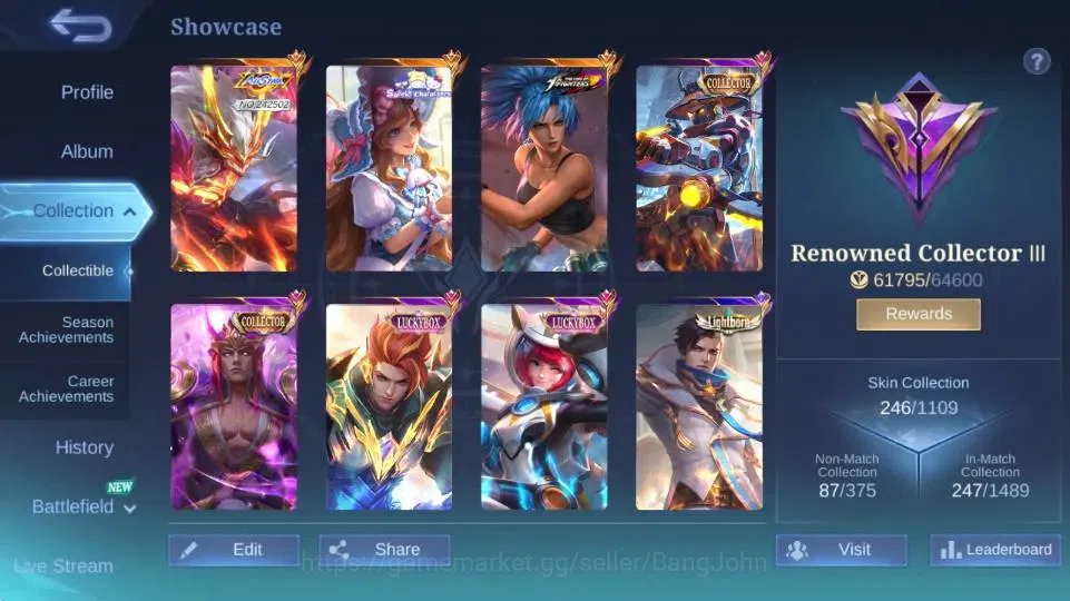 Mobile Legends: Bang Bang Accounts Global|Hero 131|Skin 246|Renowned|Collector Yi Sun image 14