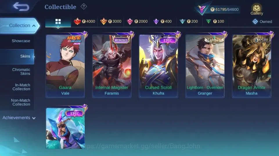 Mobile Legends: Bang Bang Accounts Global|Hero 131|Skin 246|Renowned|Collector Yi Sun image 6