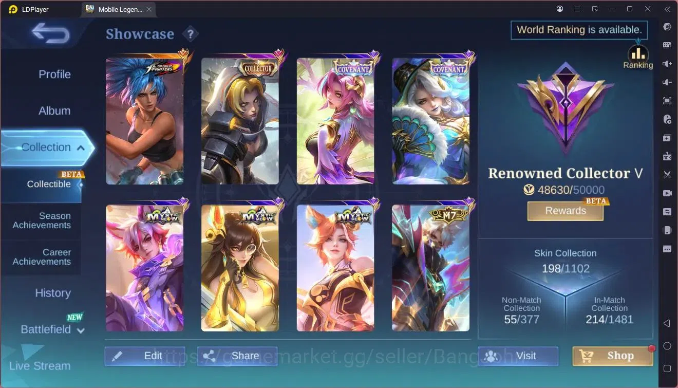Mobile Legends: Bang Bang Accounts GLOBAL Hero 107 Skin 198 |KOF karina|CC natalia|Ep image 11