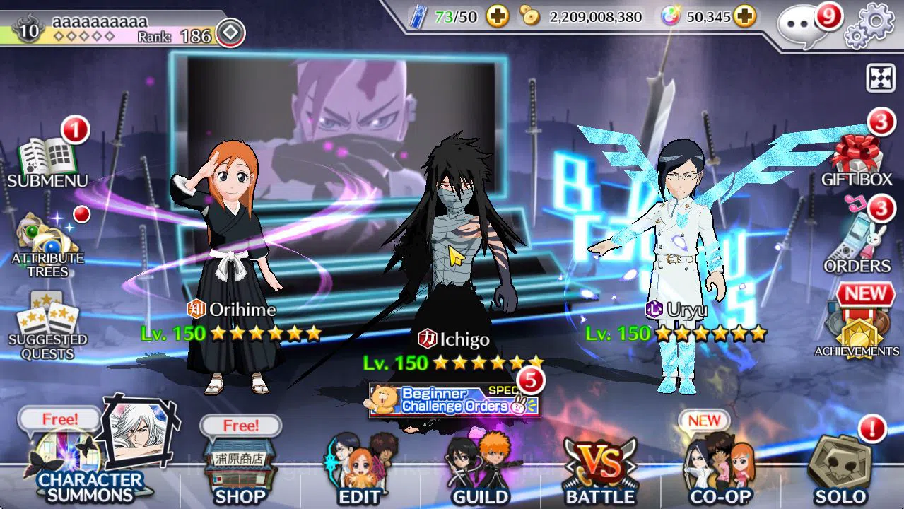 Bleach: Brave Souls Mid-Tier [GLOBAL]50K Orbs|TYBW26(BazzB,Jugram,Uryu),Rukia 1 image 1