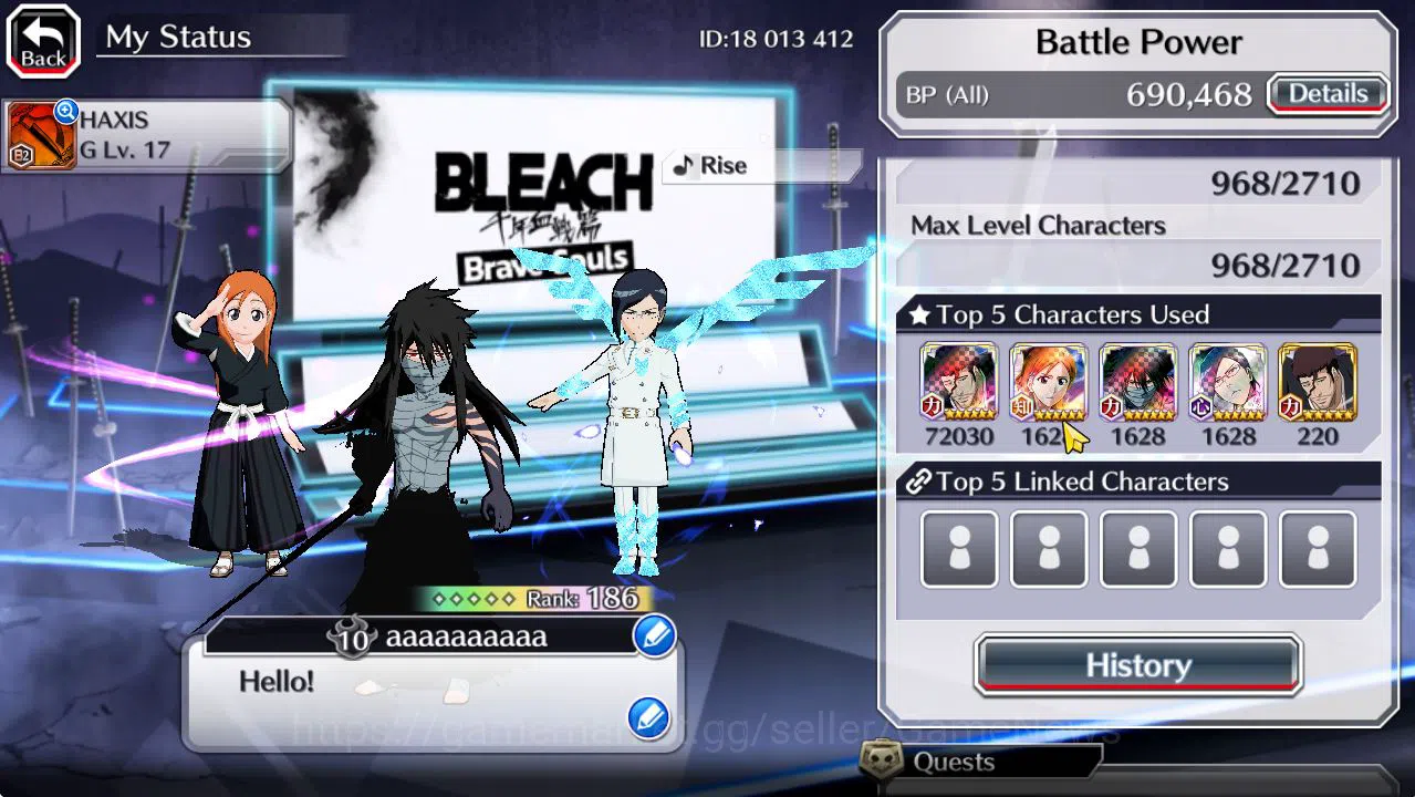 Bleach: Brave Souls Accounts [GLOBAL]50K Orbs|TYBW26(BazzB,Jugram,Uryu),Rukia 1 image 3