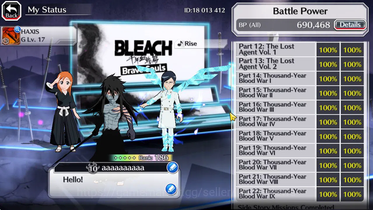 Bleach: Brave Souls Accounts [GLOBAL]50K Orbs|TYBW26(BazzB,Jugram,Uryu),Rukia 1 image 5