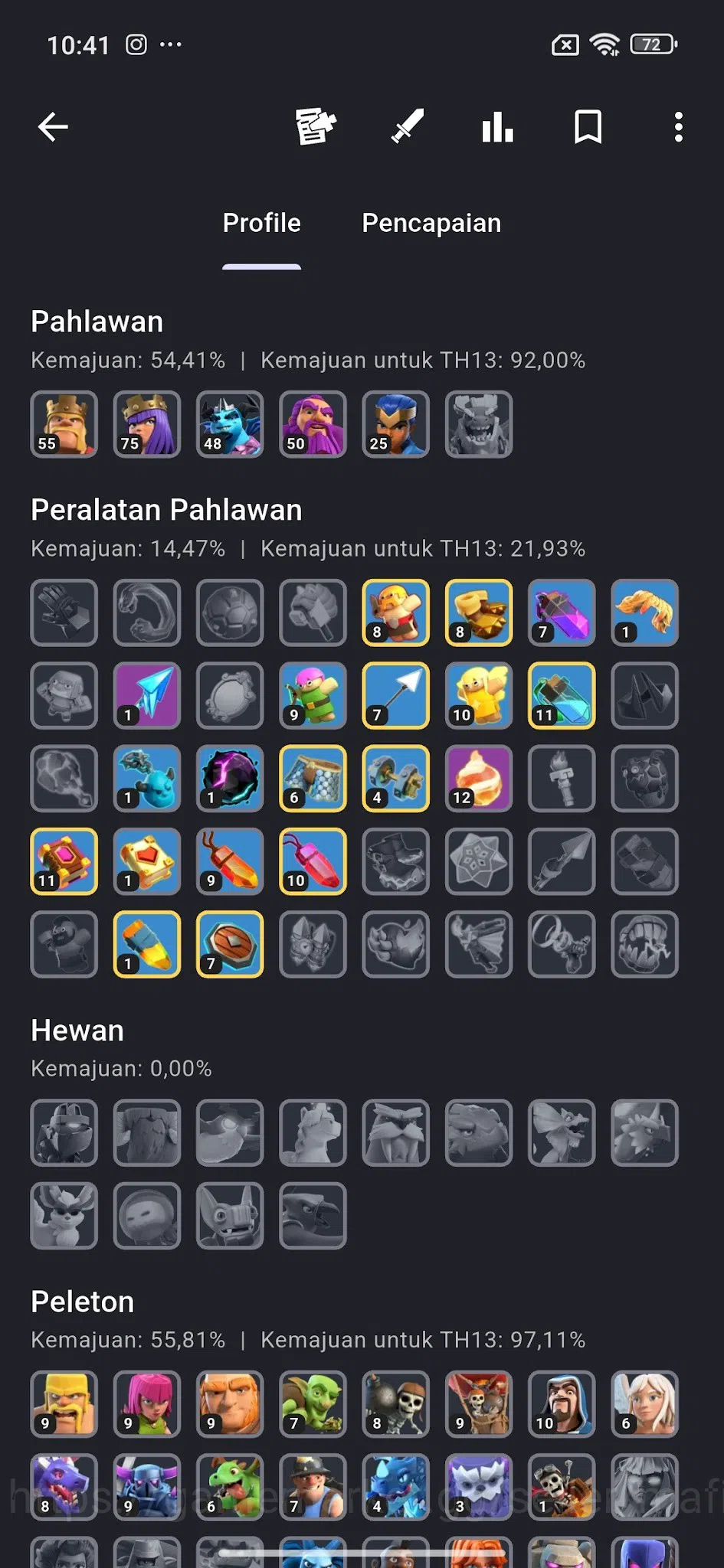 Clash of Clans Accounts High-End TH13 Max AQ75, RC50, all 5 Max Lv4 Siege  image 19