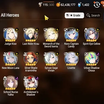 Epic Seven Accounts High-End GLOBAL UnVerif|NewEra| 12 ML (Lisette,SN Yulha,NM Luna,Monarch,etc)+Hecate,A Ludwig,etc|AUTO