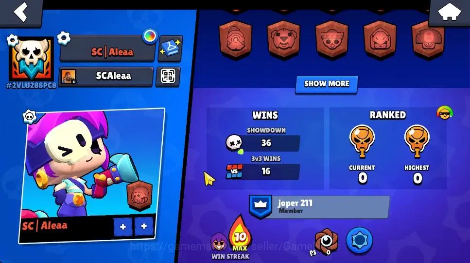 Brawl Stars Accounts 1006 Trophy|3,8K Bling|14 Brawlers 3 Max Lvl [Shel image 3