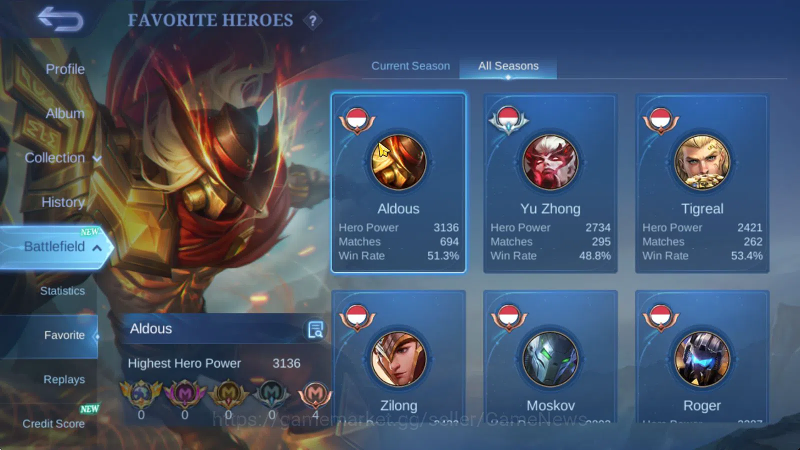 Mobile Legends: Bang Bang Accounts Hero 127|Skin 217|High Glory 54|Ducati leomord,Tra image 19