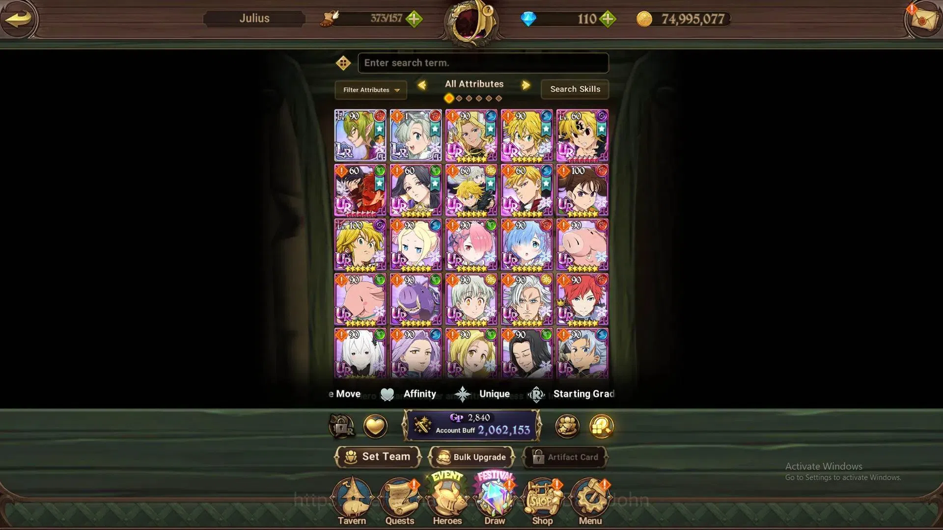 The Seven Deadly Sins: Grand Cross Accounts Global | 2.06M CC |110 DM|LR Fairy Helbram 1/6 | U image 12