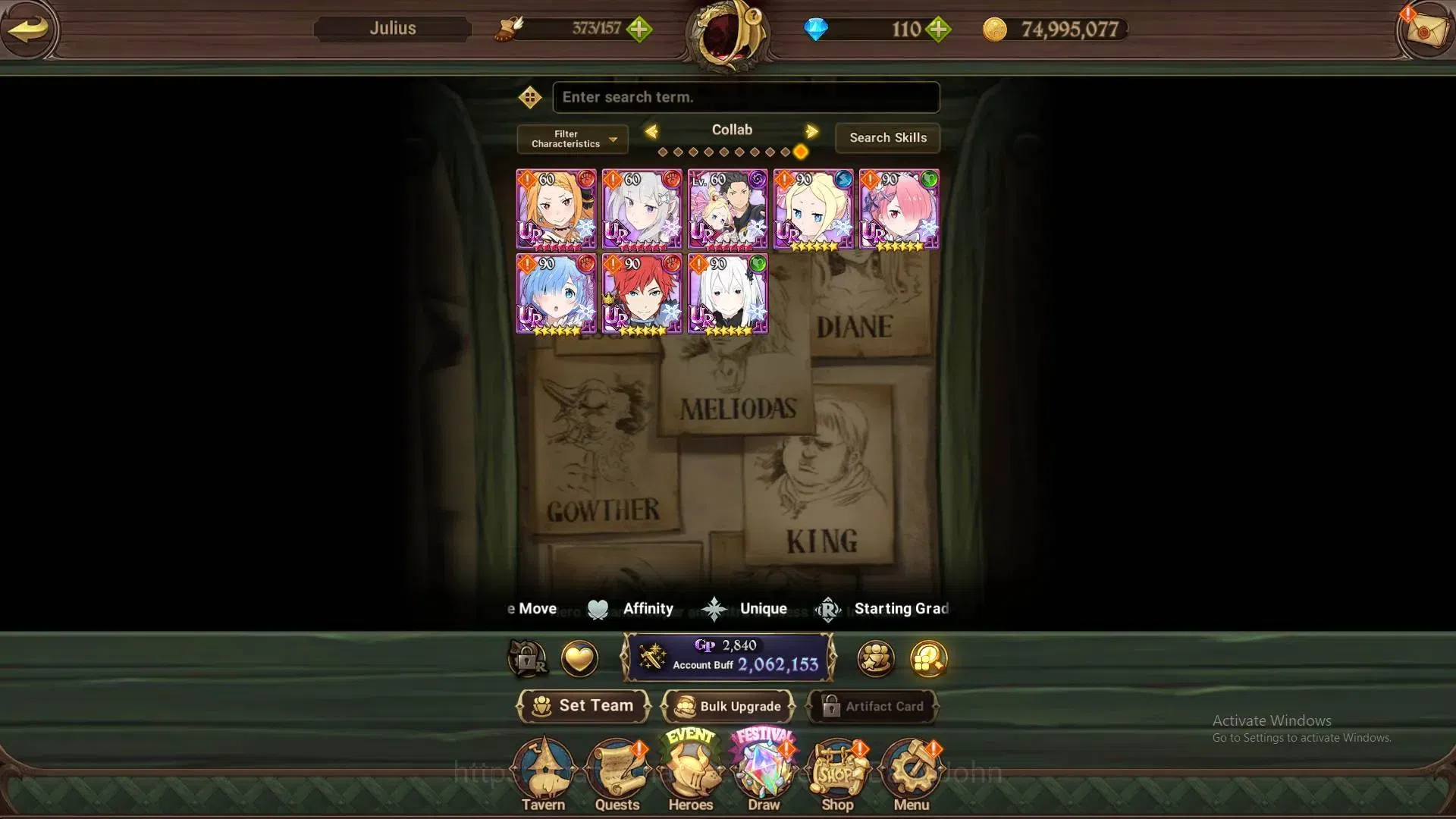The Seven Deadly Sins: Grand Cross Accounts Global | 2.06M CC |110 DM|LR Fairy Helbram 1/6 | U image 13