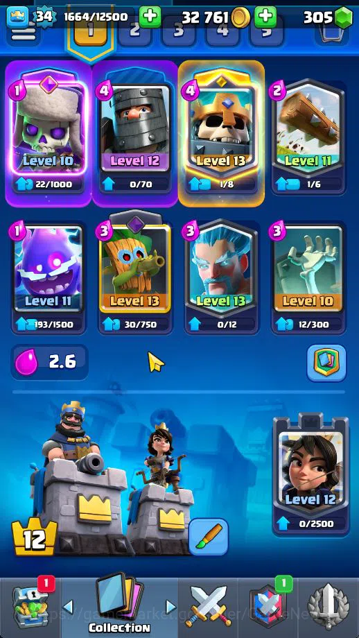 Clash Royale Accounts Midgame Lv 34|Trophy 6667|KTL 12|Limited Skin|Card 115| 1 HERO 5 EVO 3 Champ 20 Legendary 33 Epic 30 3