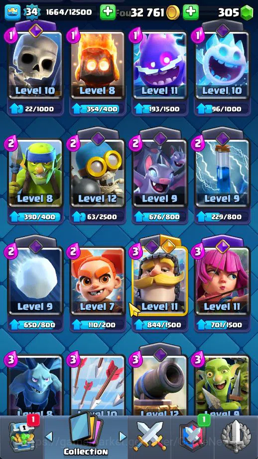 Clash Royale Accounts Midgame Lv 34|Trophy 6667|KTL 12|Limited Skin|Card 115| 1 HERO 5 EVO 3 Champ 20 Legendary 33 Epic 30 6