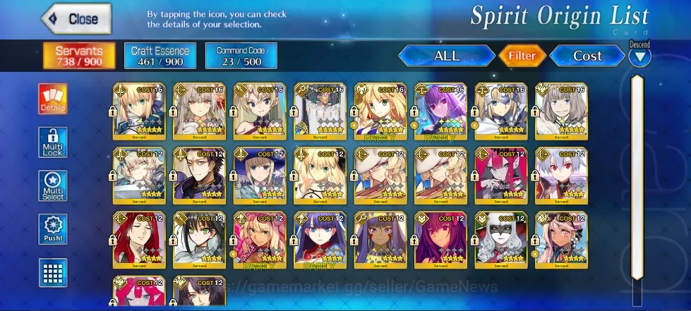 Fate-Grand Order Accounts NA Septem Lvl 42|619 SQ|8 SSR Servant|Skadi Ruler,Oberon,Bakatoria,Bradamante,Etc|CE 1