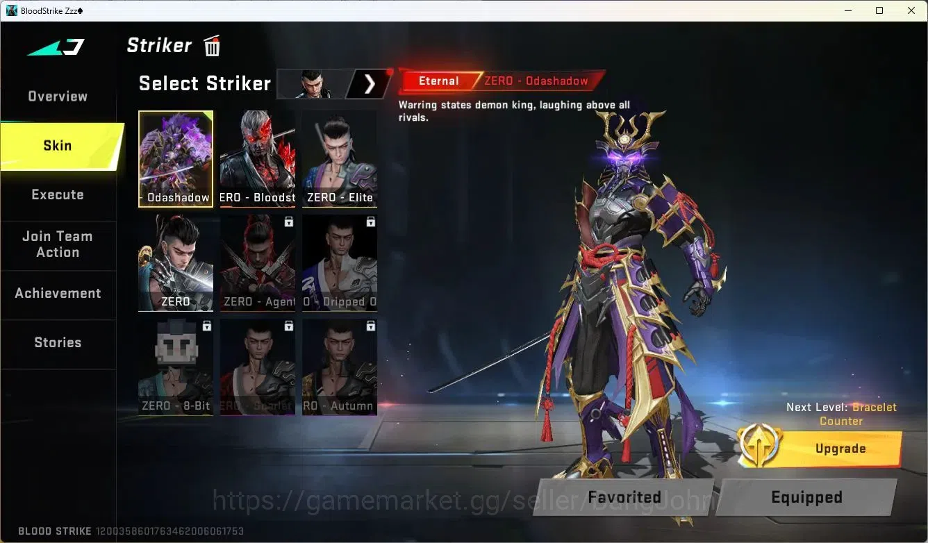 Blood Strike Accounts ASIA | 1 ETERNAL STRIKER: ZERO-Odashadow|1 TR, 1 A image 16