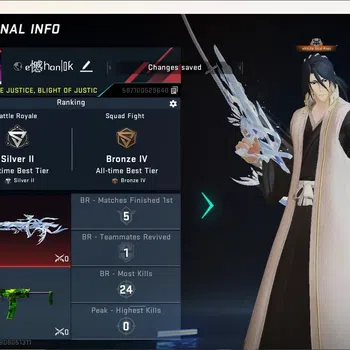 Blood Strike Accounts Collab Skin ASIA|Collab Gun: QBZ95 - Hakka No Togame [Bleach]|Ultra Melee Lightblade|5 Legendary