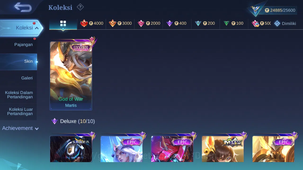 Mobile Legends: Bang Bang Accounts Others Hero 77 Skin 113 | KOF Karina | Luckybox Martis | Seiya Badang | Gaara | Epic 2